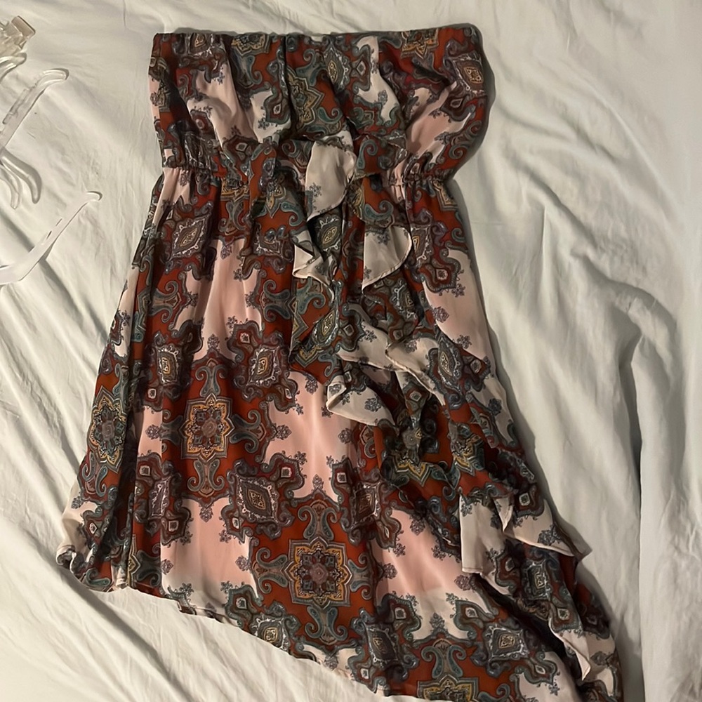 Strapless Paisley Dress